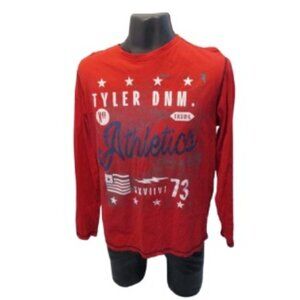 🔥 Red Long Sleeve "Athletics 73" Shirt – HARD AND RAW – Size XL